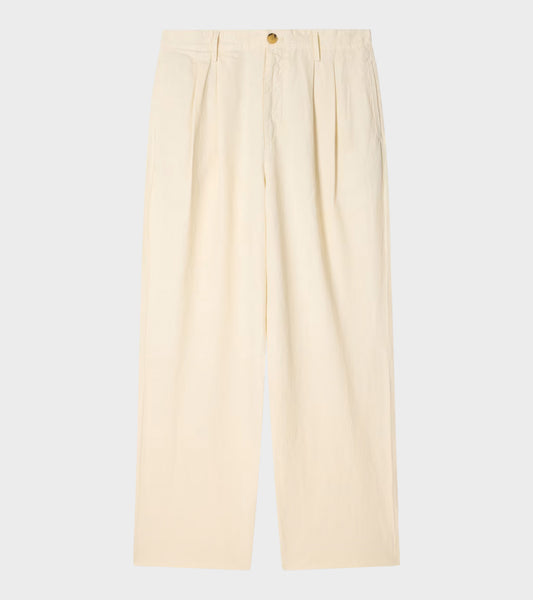 Double Pleat Trousers Off-white