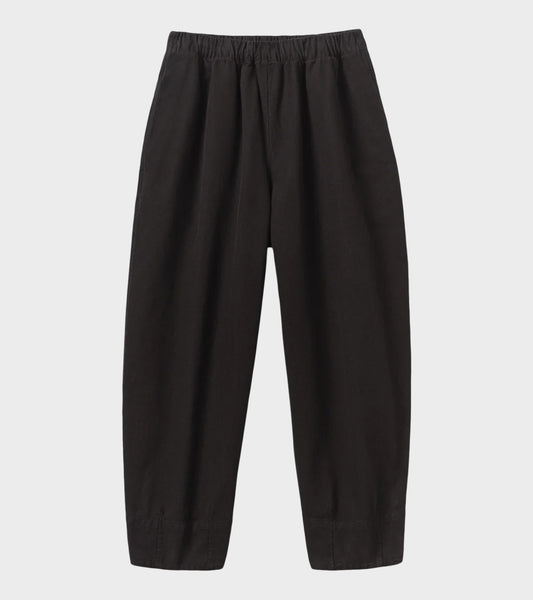 Sculpted Leg Brushed Cotton Canvas Trousers Black