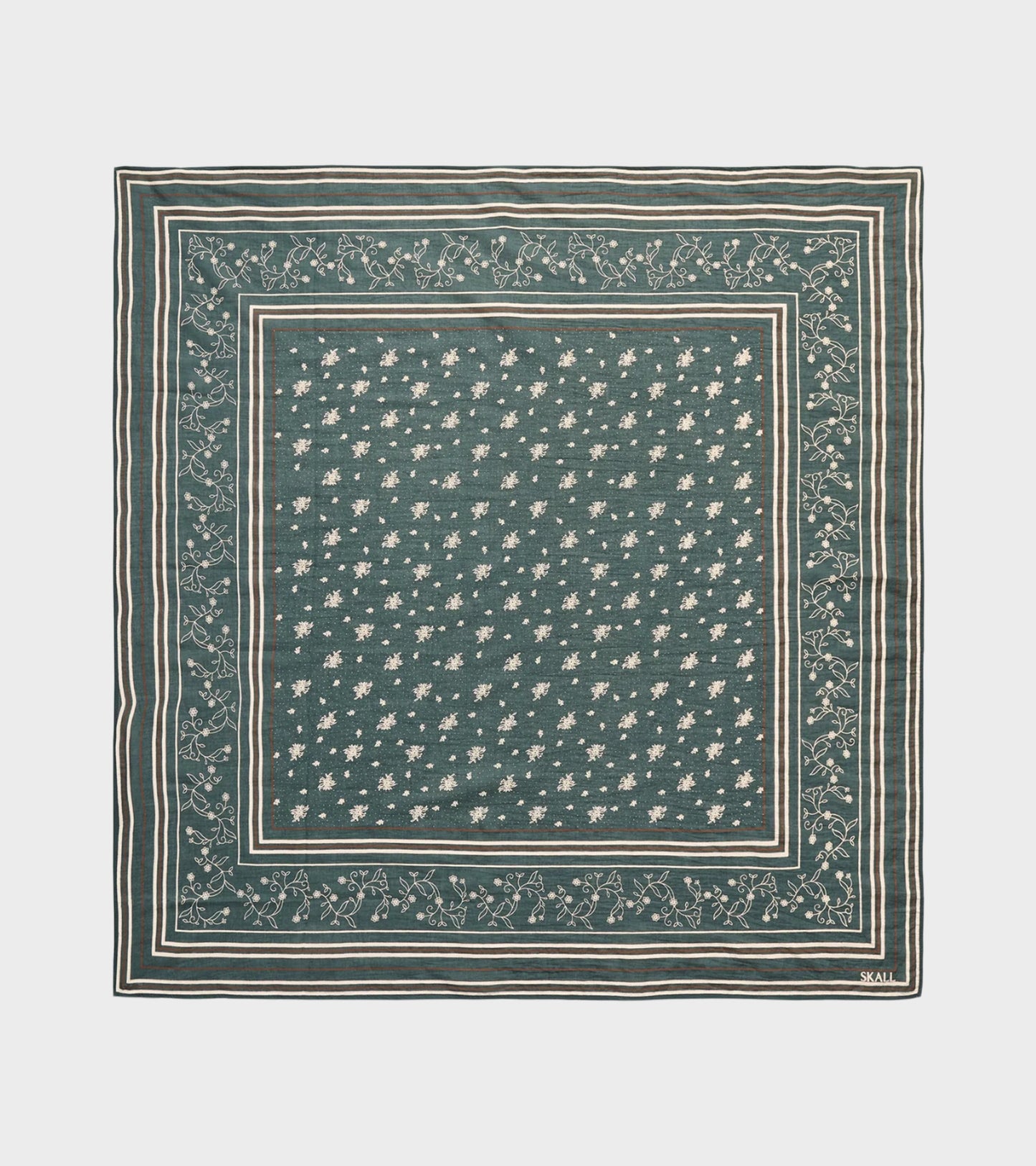 Large Skall Classic Scarf 90x90 Dark Green/Brown
