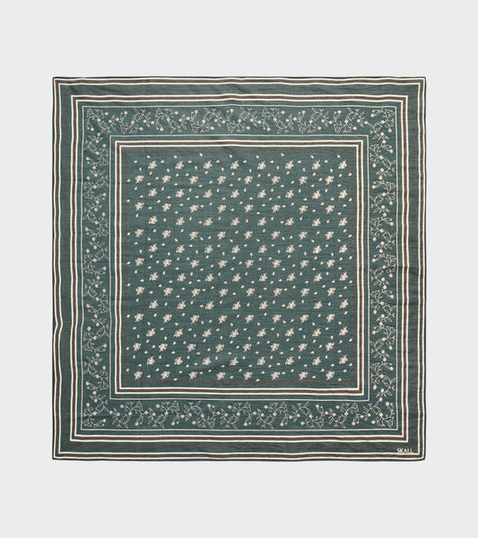Large Skall Classic Scarf 90x90 Dark Green/Brown