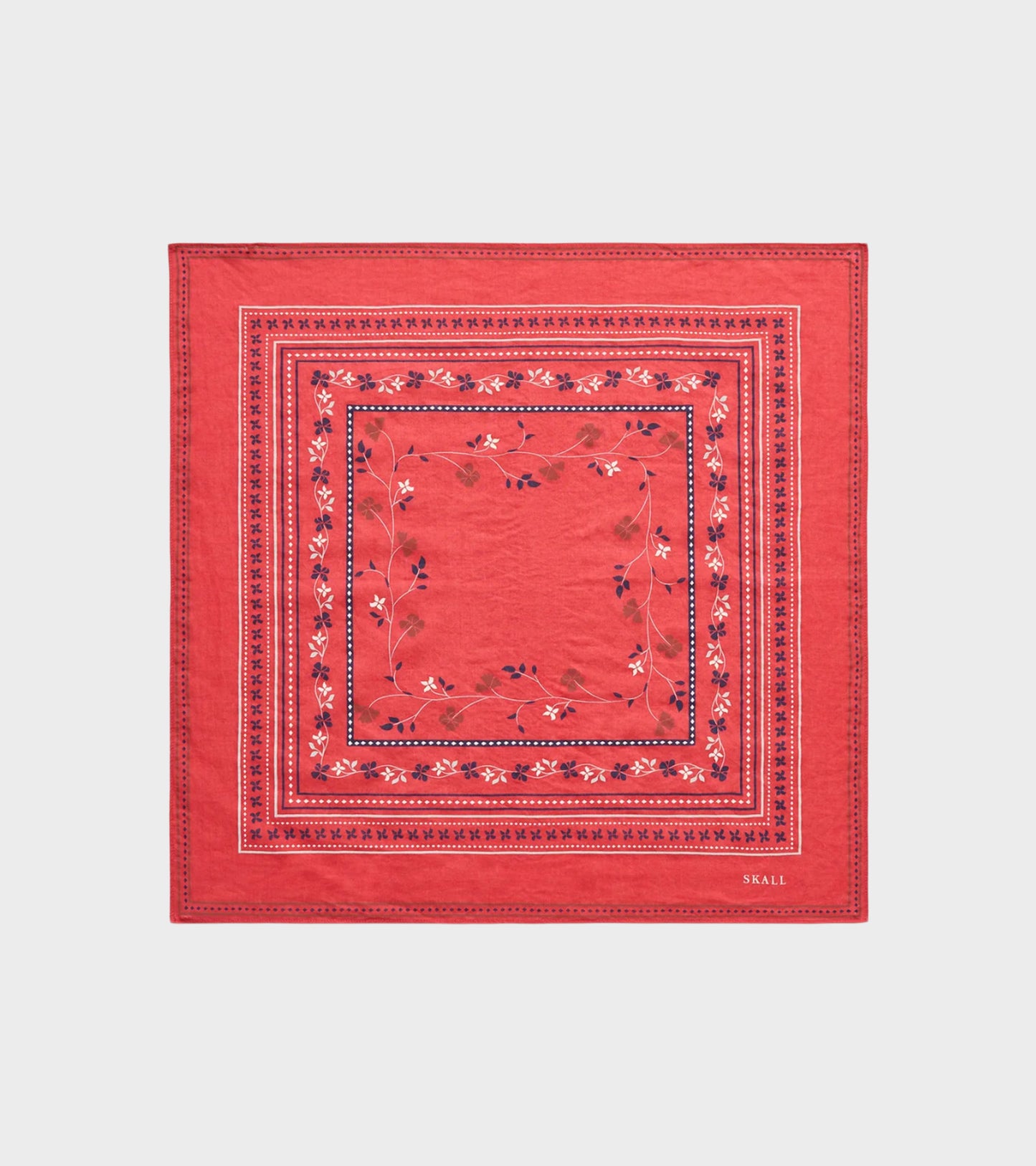 Skall Floral Scarf 55x55 Faded Red