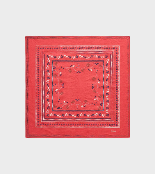 Skall Floral Scarf 55x55 Faded Red