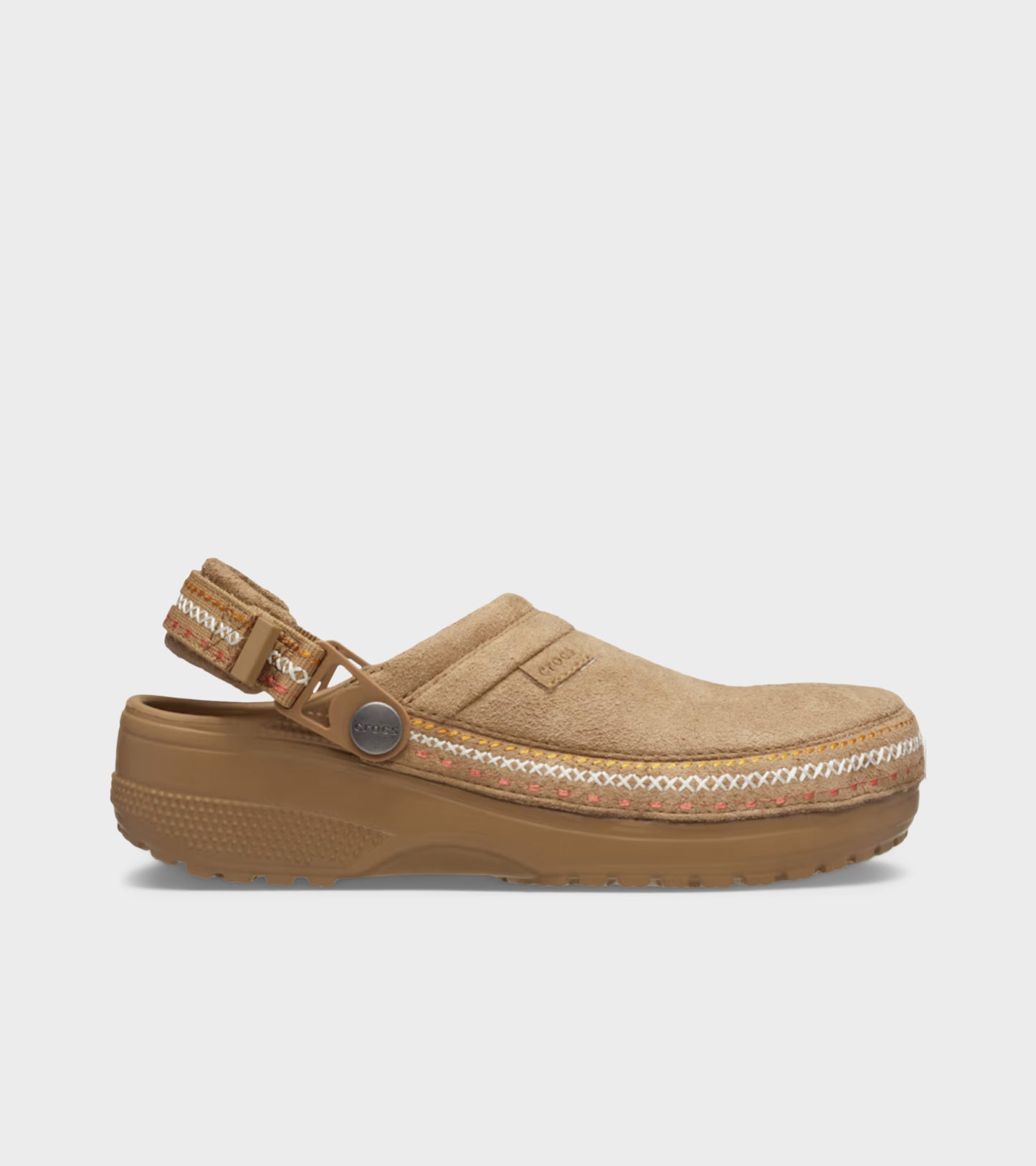 Crafted Vegan Suede Stitch Clog Sepia
