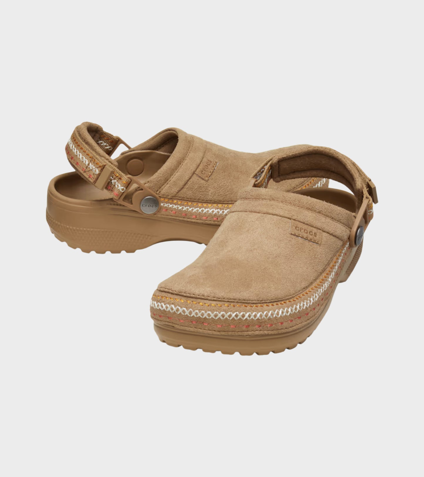 Crafted Vegan Suede Stitch Clog Sepia