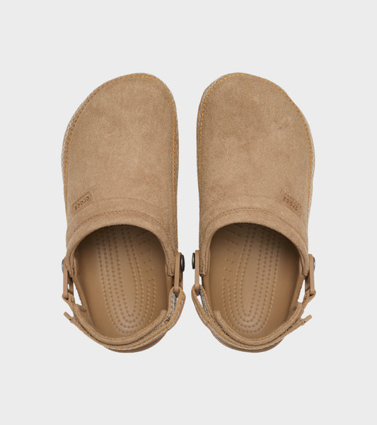 Crafted Vegan Suede Stitch Clog Sepia