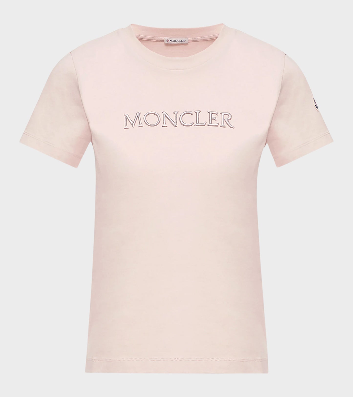 Embroidered Tonal Logo Cotton T-shirt Pink