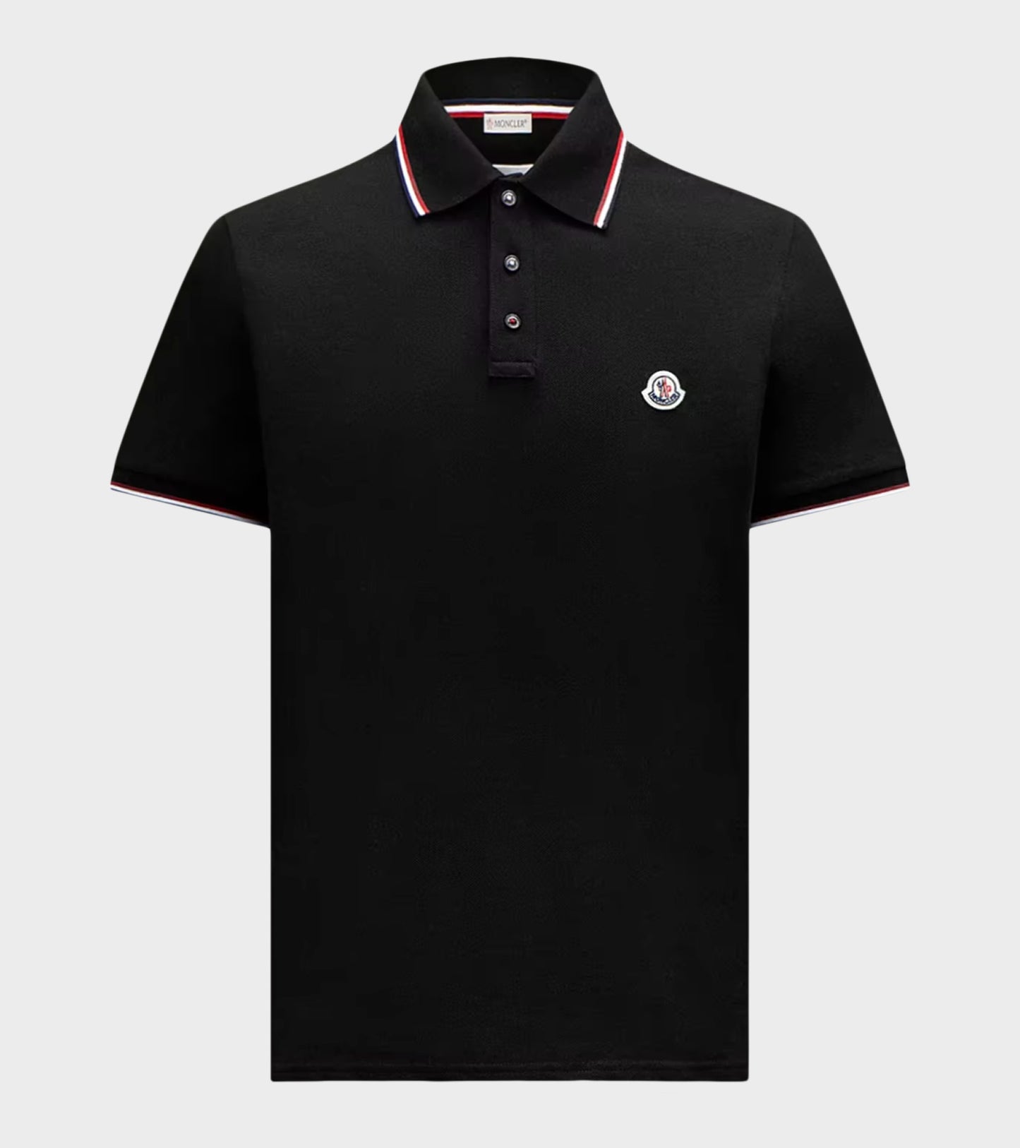 S/S Tricolour Polo Black