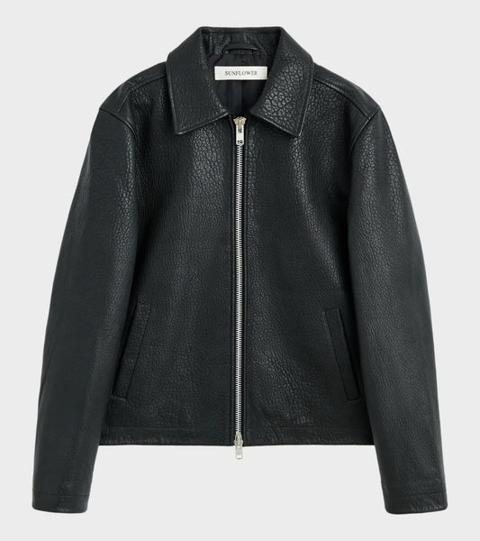 Short Leather Jacket Black