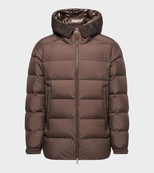Orvelle Hooded Mid-Length Down Jacket Brown