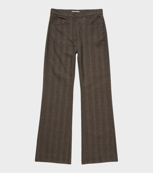 Tailored Wool Check Trousers Brown/Black