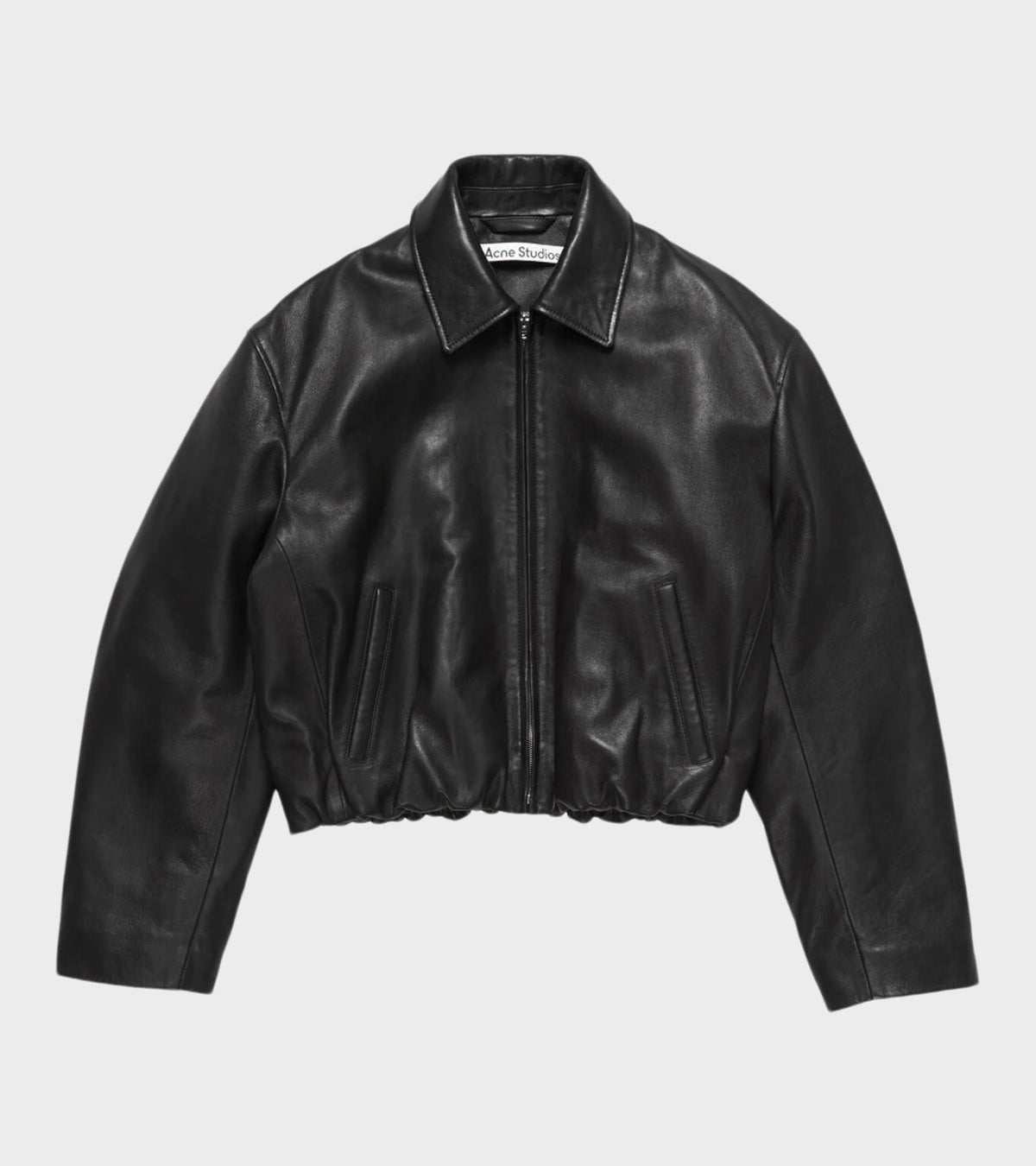 Leather Bomber Jacket Black