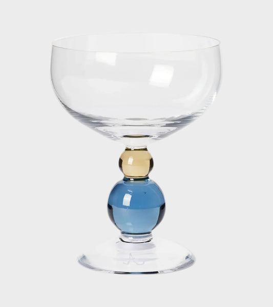 Noam Champagne Glass Smoke Blue/Hazel