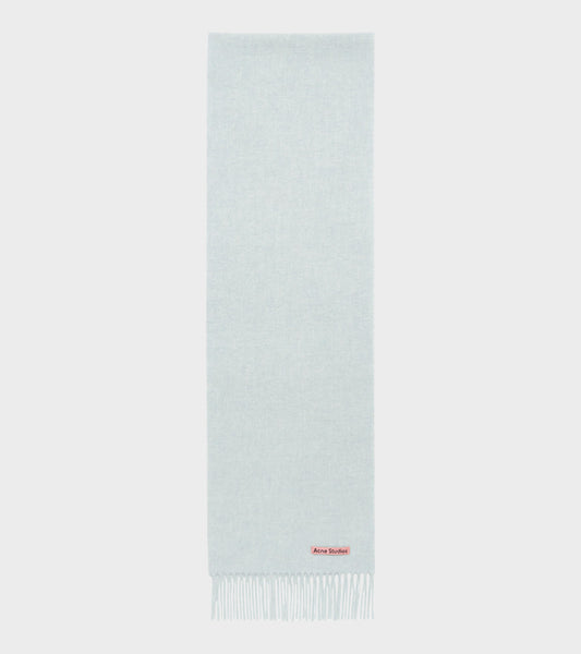 Skinny Fringed Scarf Ice Blue Melange