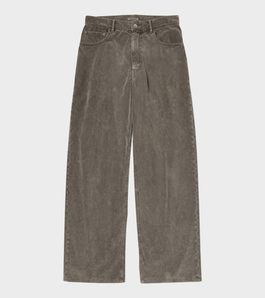 Garment Dyed Finx Corduroy 5P Wide Pants Olive Brown