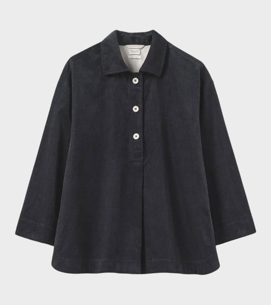 Organic Cord Smock Top Midnight