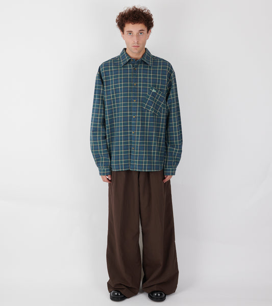 Relaxed Plaid Check Overshirt Green/Blue Mix