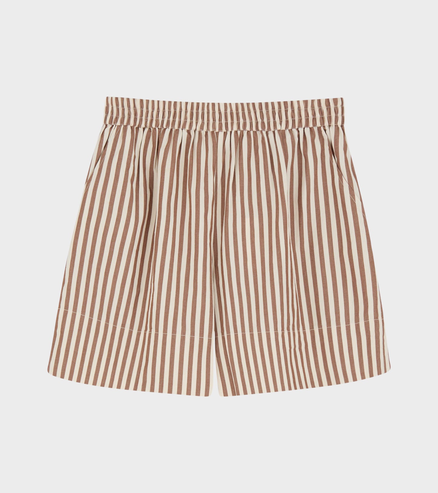 Vetiver Shorts Brown/Ecru Stripe