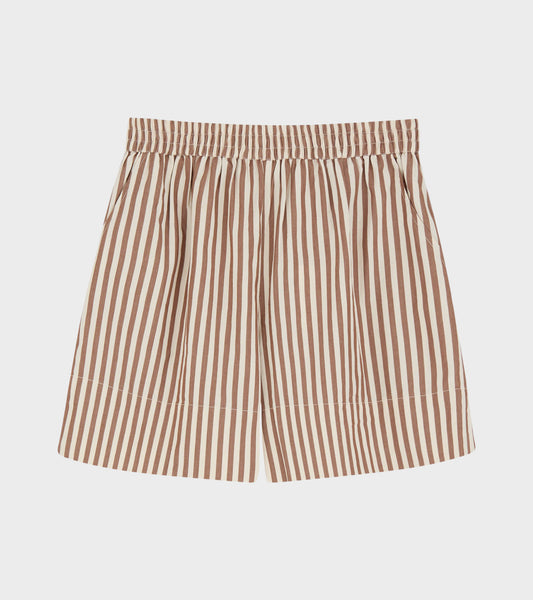 Vetiver Shorts Brown/Ecru Stripe