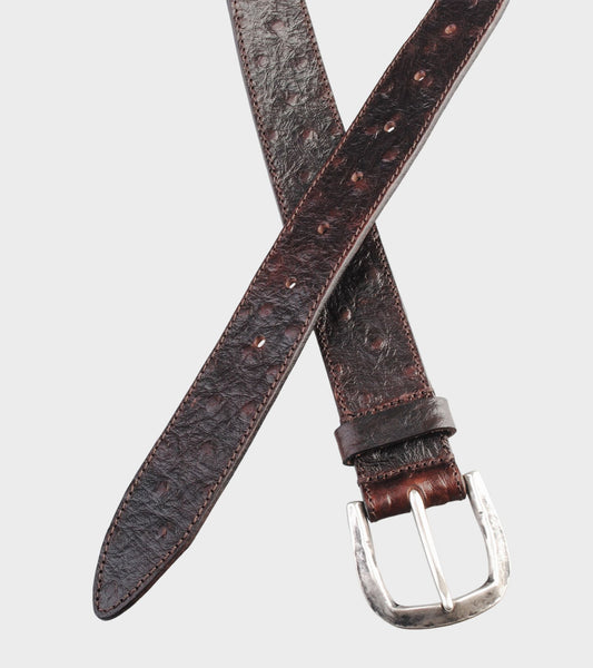 M2434 Ostrich Belt Brown