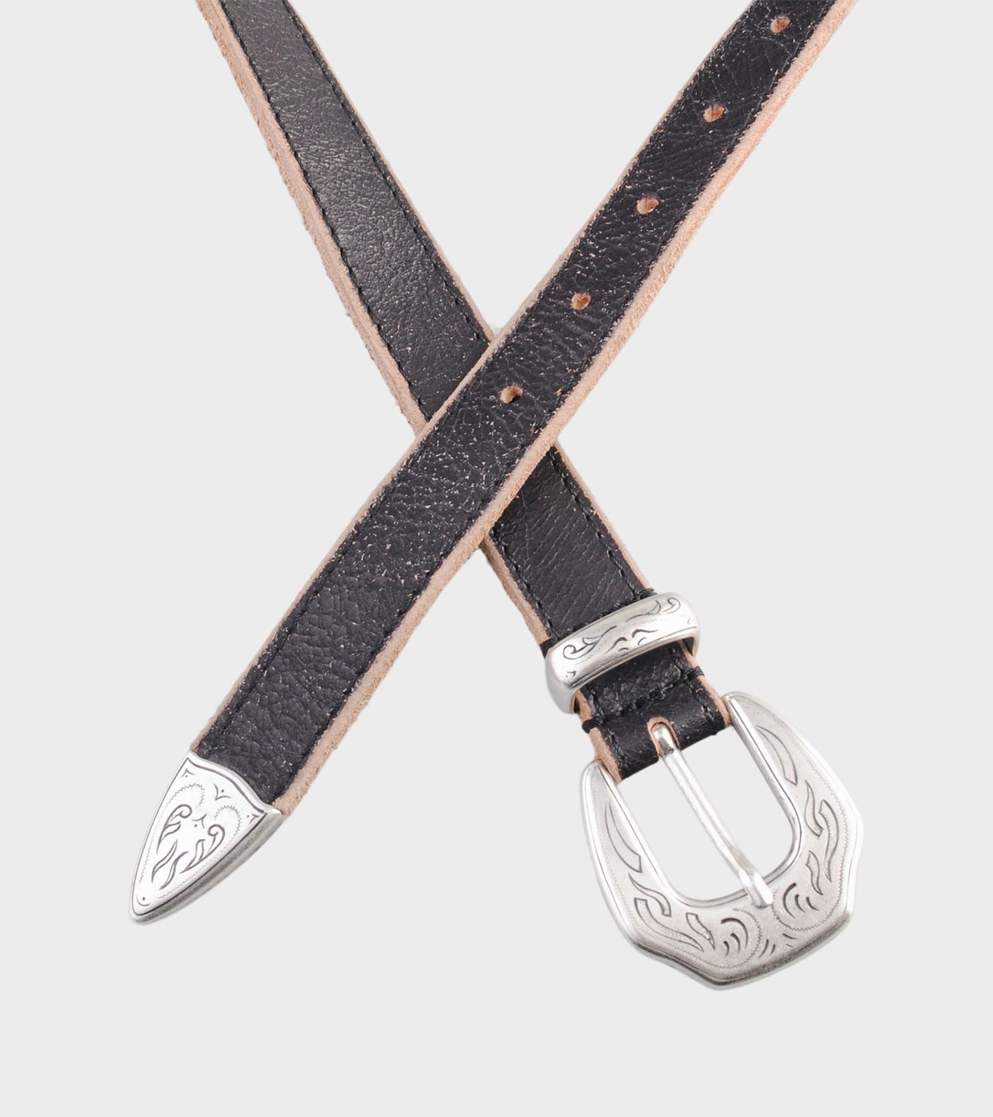 M2438 Cracked Belt Black