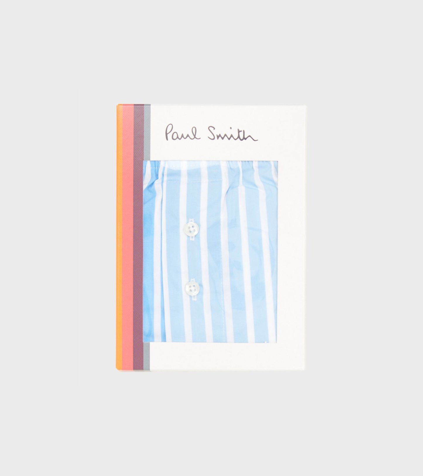 Striped Cotton Boxers Light Blue/White