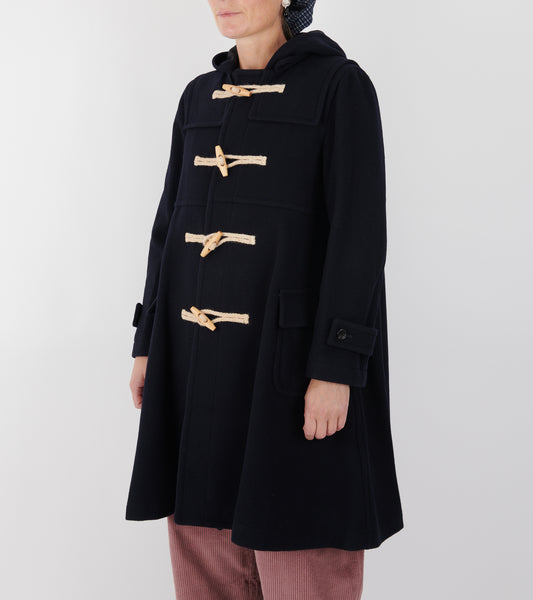 Hooded Wool Coat Navy
