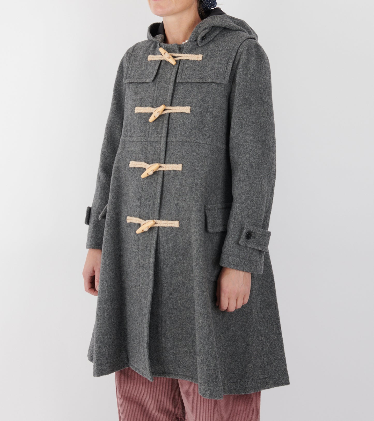 Hooded Wool Coat Grey