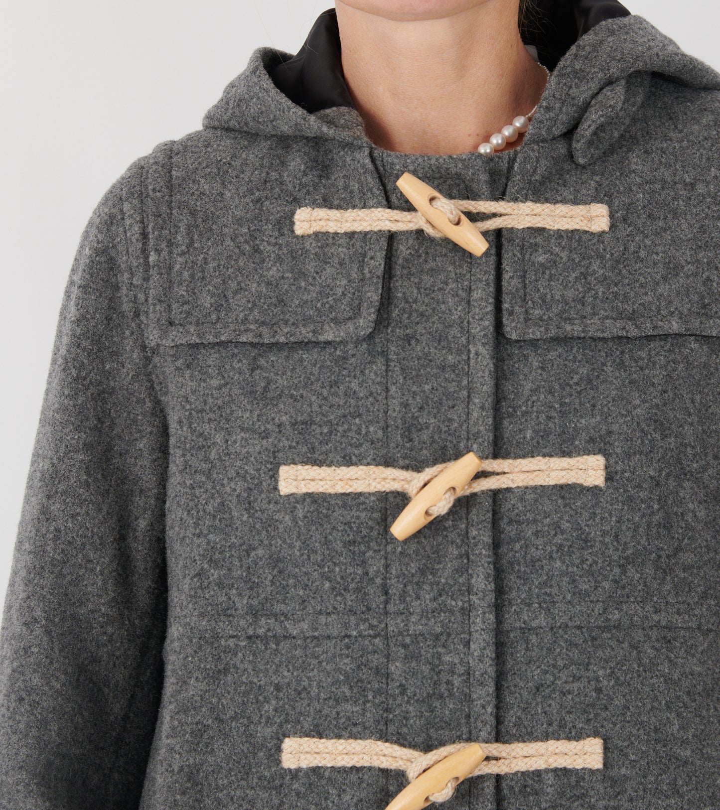 Hooded Wool Coat Grey