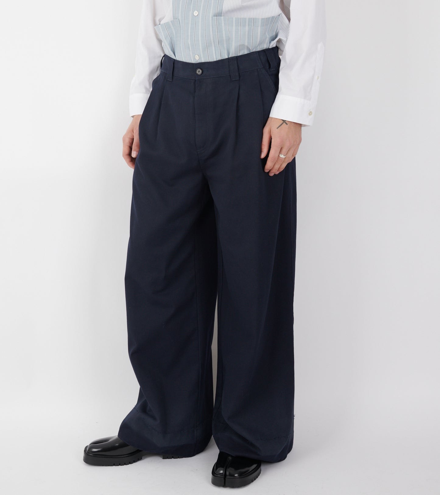 Wide Leg Trousers Navy