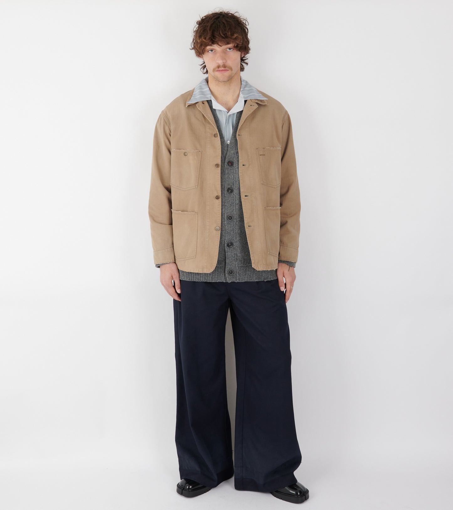 Wide Leg Trousers Navy
