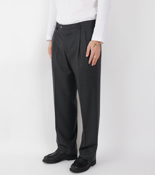 Super Light Wool Two-Tuck Slacks Top Charcoal
