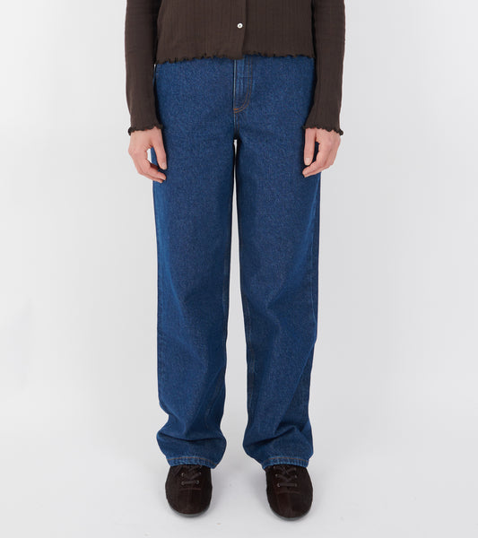 Carlo Midwaist Wide Jeans Mid Blue