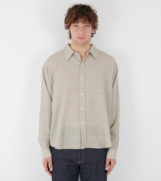 Vacation Shirt Chalk Seersucker Check