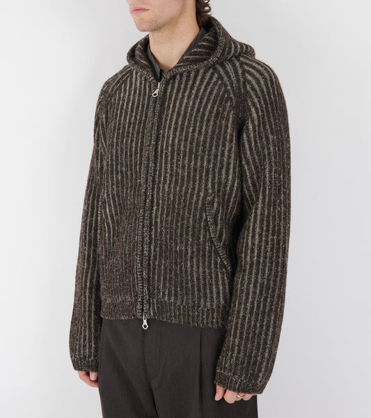 Level Hood Vanise Brown Stripe Isles Wool