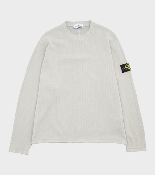 Rib Nylon Wool Blend Knit Light Grey