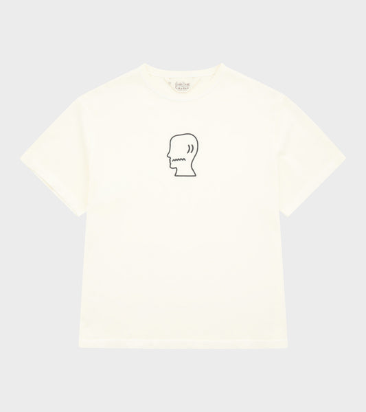 Heavyweight 3D Embroidery Logohead T-shirt Natural
