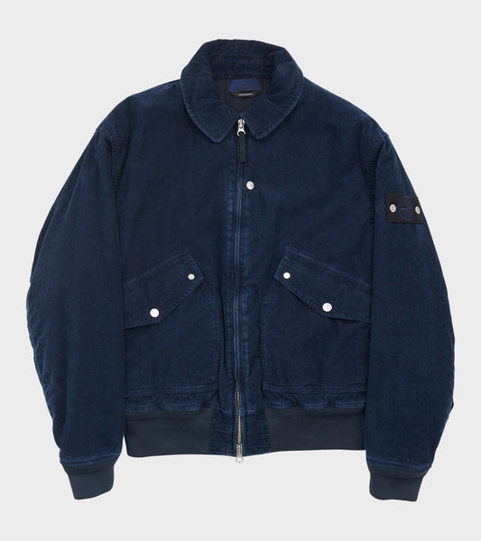 Micro Corduroy Rinsed Padded Jacket Dark Blue