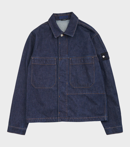Indigo Denim Rinsed Jacket Dark Blue