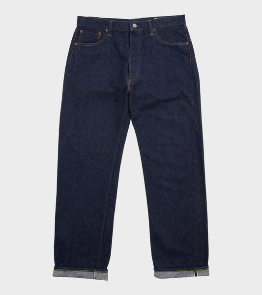 The 1950s Selvedge Denim Jeans One Wash Dark Blue
