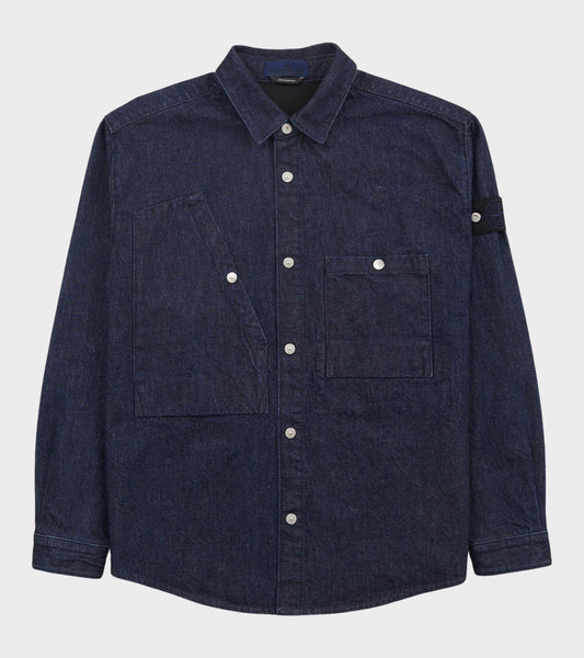 Relaxed Denim Overshirt Dark Blue