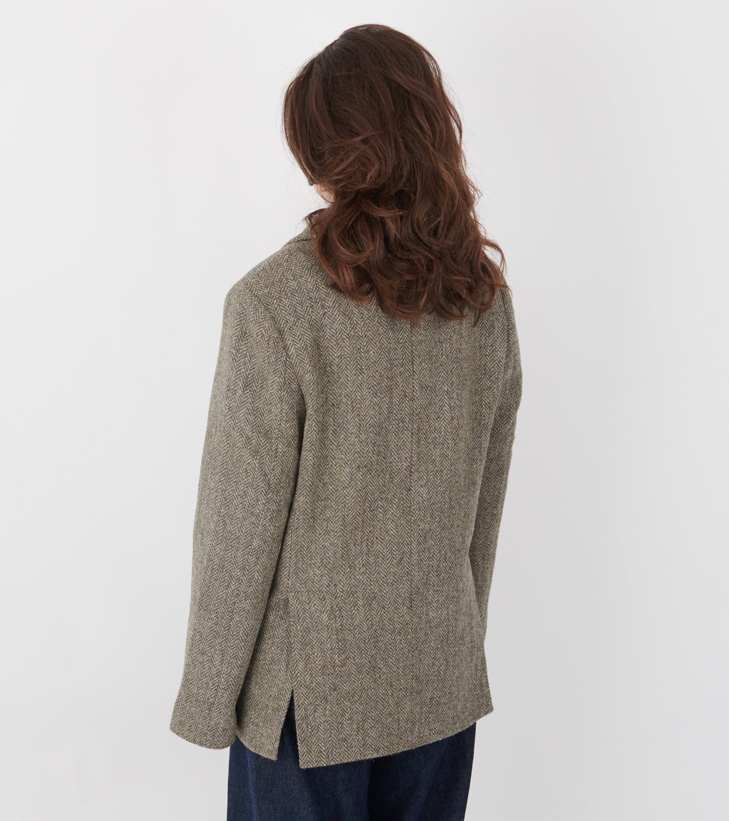Shetland Wool Straight Blazer Brown