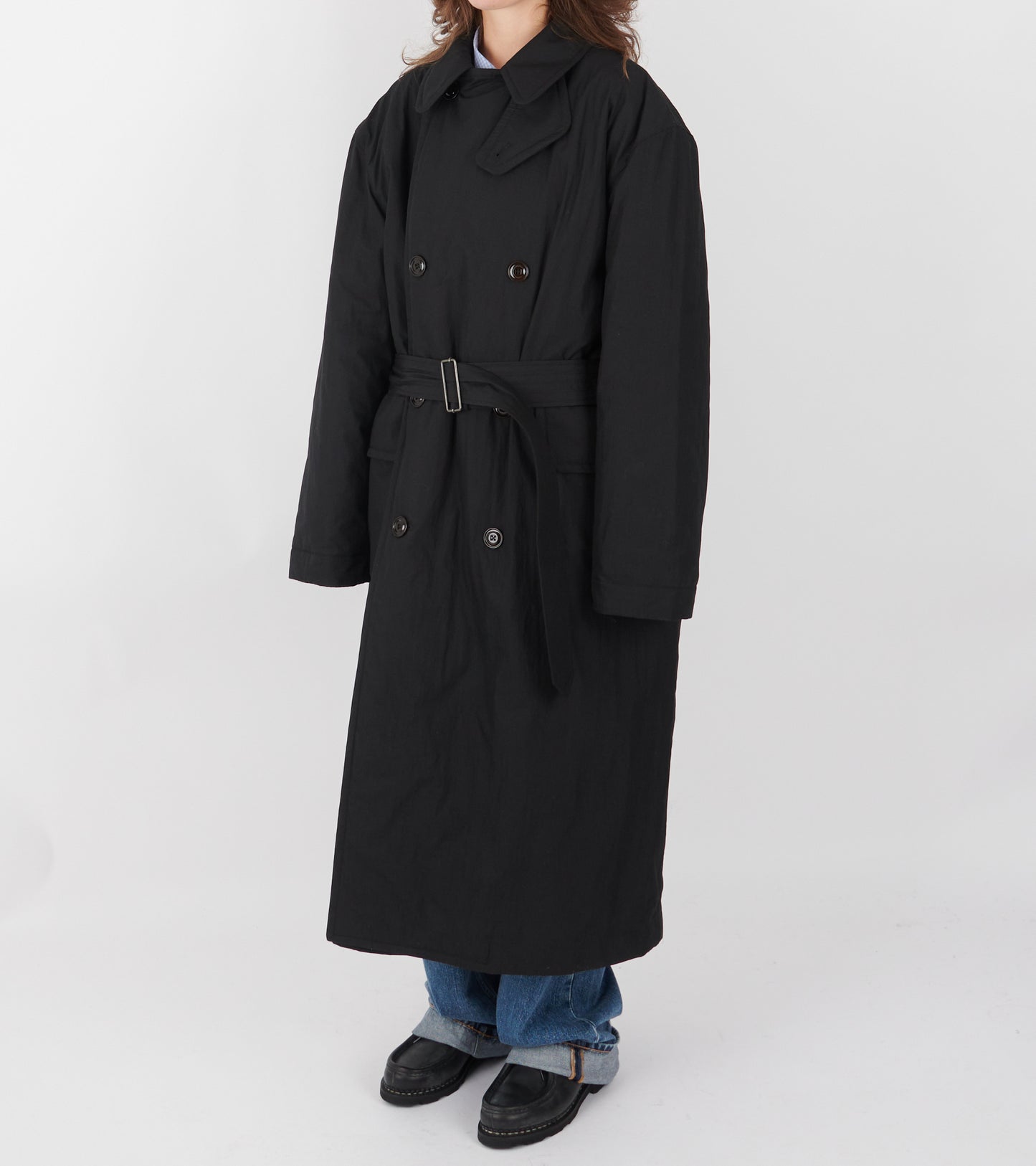 W Duvet Trench Black Tide Cotton Nylon