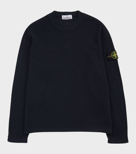 Rib Nylon Wool Blend Knit Dark Navy