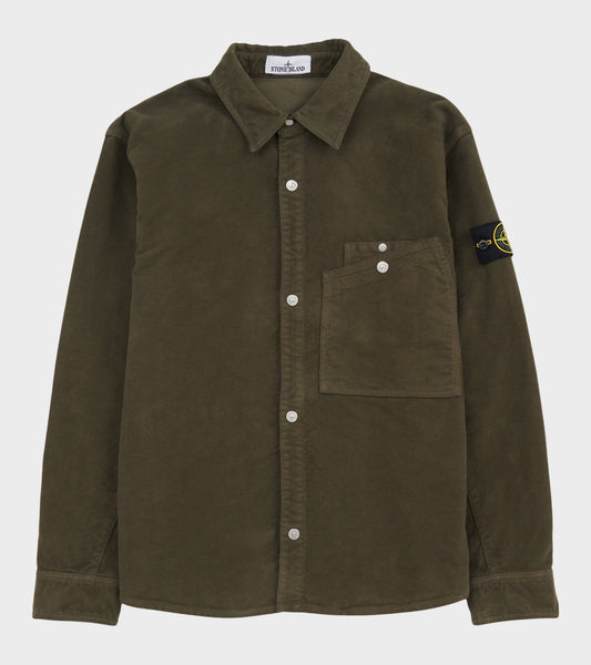 Heavy Soft Cotton Overshirt Olive