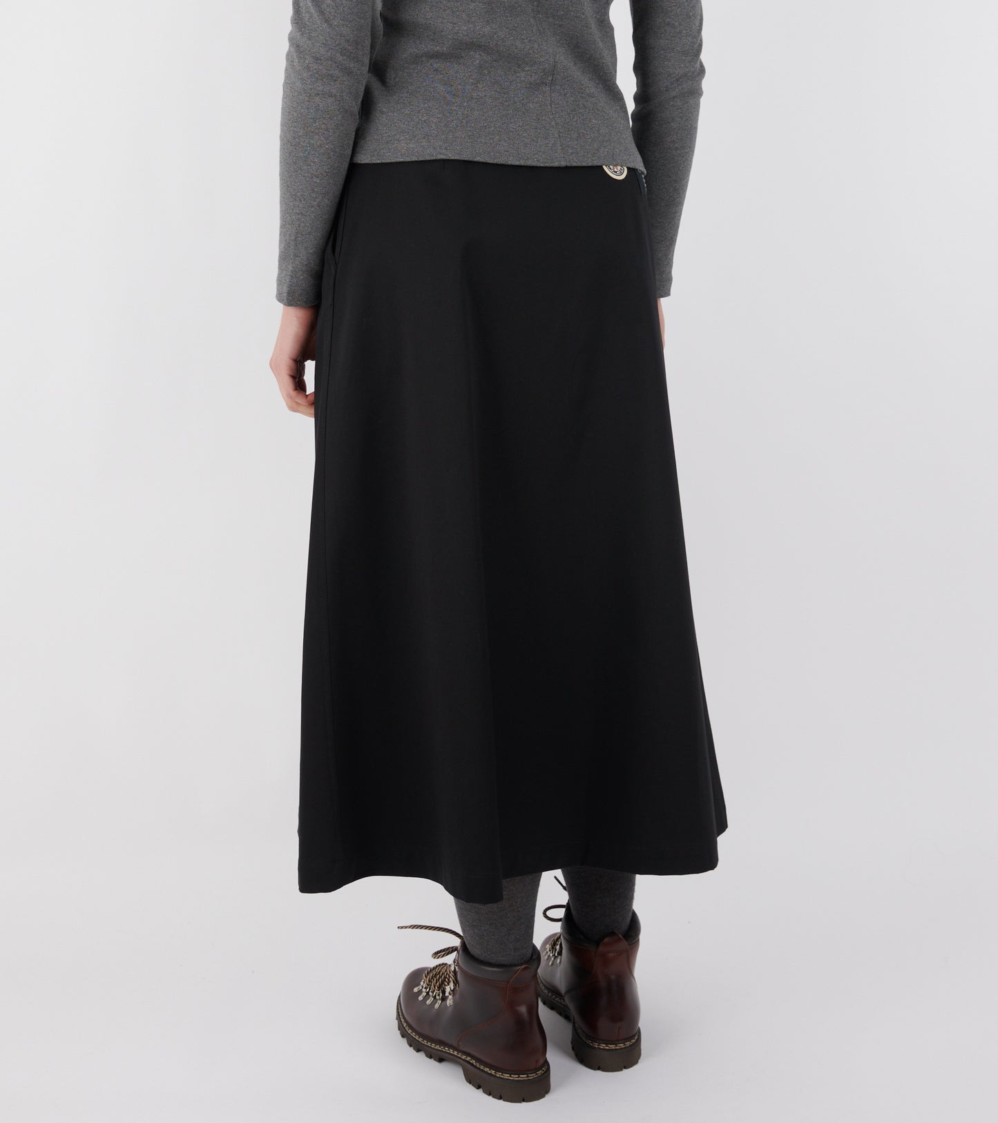 Pleated Cotton Canvas Skirt Black