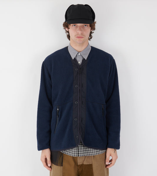 V-neck Zip Fleece Navy