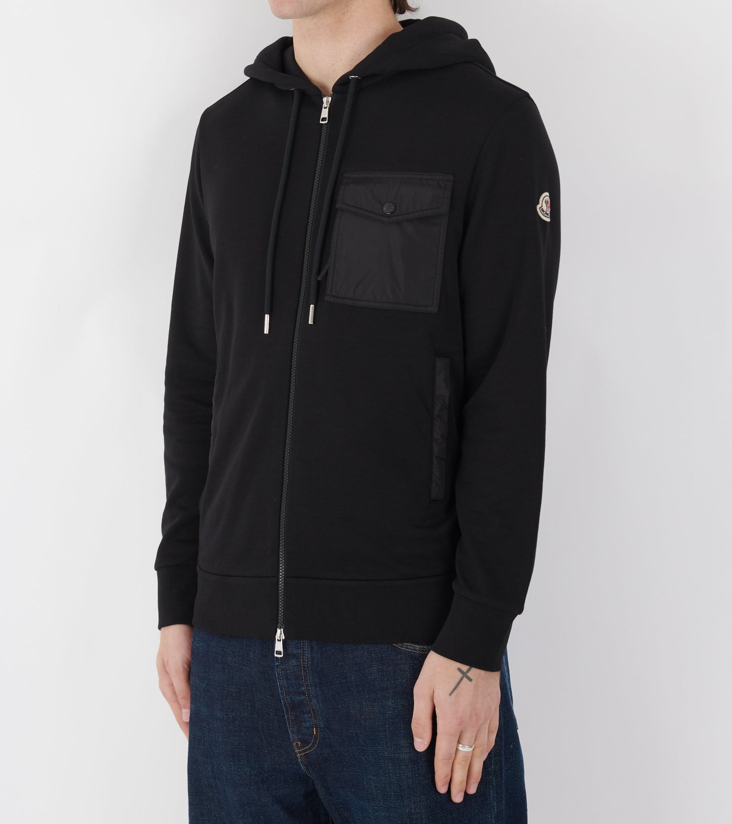 Nylon Pocket Hoodie Black
