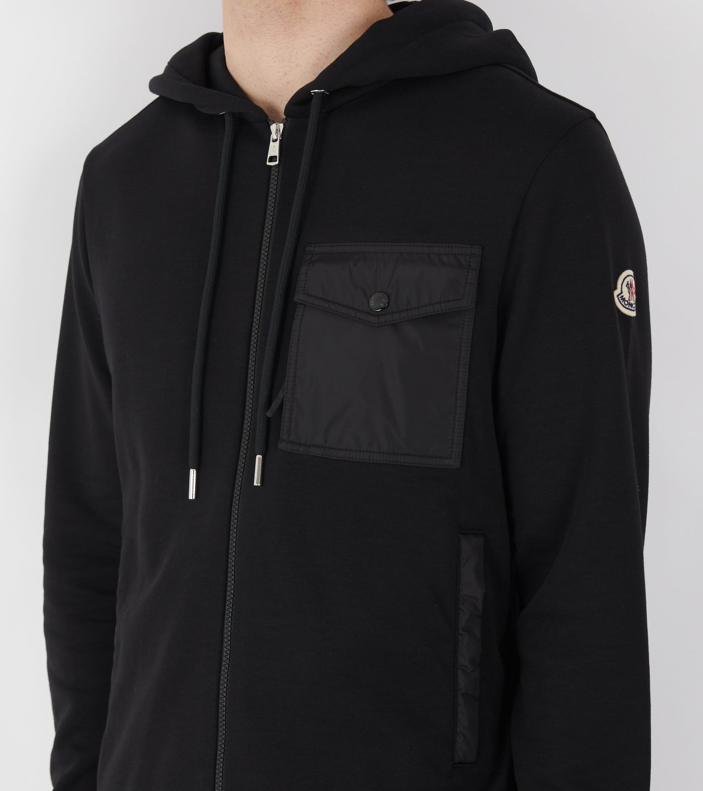 Nylon Pocket Hoodie Black
