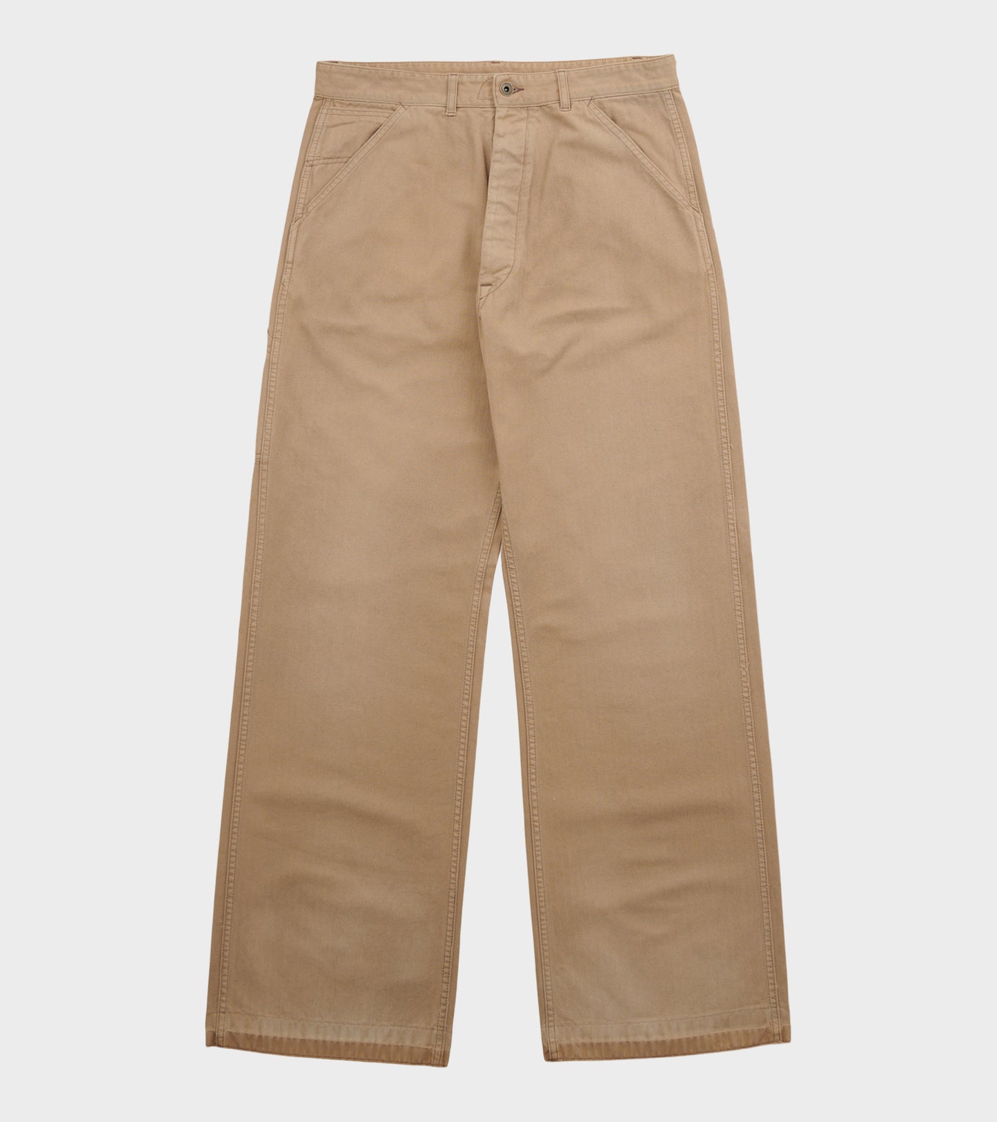 Striped Canvas Pants Beige