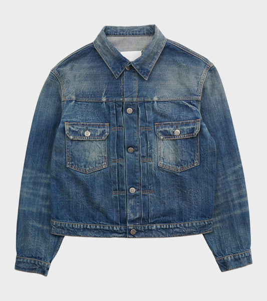 Cropped Denim Jacket Mid Blue